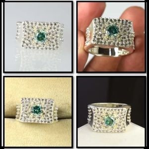 Light green 2.39 cubic zirconia men’s ring